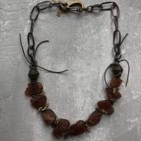 Natural Carnelian and Fulani Beads by Debe%20Dohrer