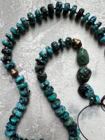 Tibetan Turquoise with African Brass Beads by Debe Dohrer