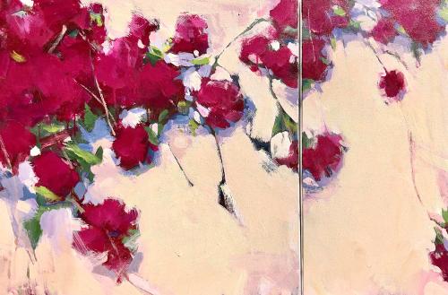 Red Bougainvillea - Diptych by Ken%20Roth