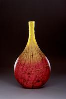 Red Yellow Battuto Jar by Peter Wright