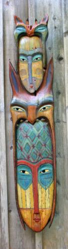 Double Owl Totem Mask by John and Robin Gumaelius
