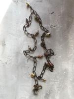 Bali Brass Chain, Venetian Trade Beads by Debe Dohrer