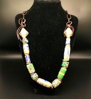 Venetian Trade Beads with Millefiori Glass Beads Necklace by Debe%20Dohrer