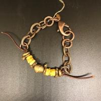 Old Ghanaian Yellow Bead Bracelet by Debe%20Dohrer