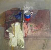 Still Life on Red Table by Edmond Praybe