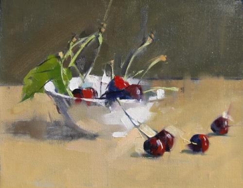 Cherries & Leaves by Maggie Siner