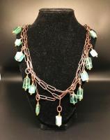 Old Grecian Beach Glass on Brass Paperclip Chain by Debe Dohrer