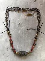 Serpentine Stone Fulani Brass Beads Ghana Glass Beads by Debe Dohrer